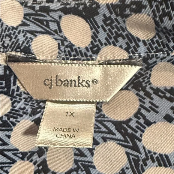 Christopher & Banks Blue and White Patterned Blouse - Picture 6 of 8